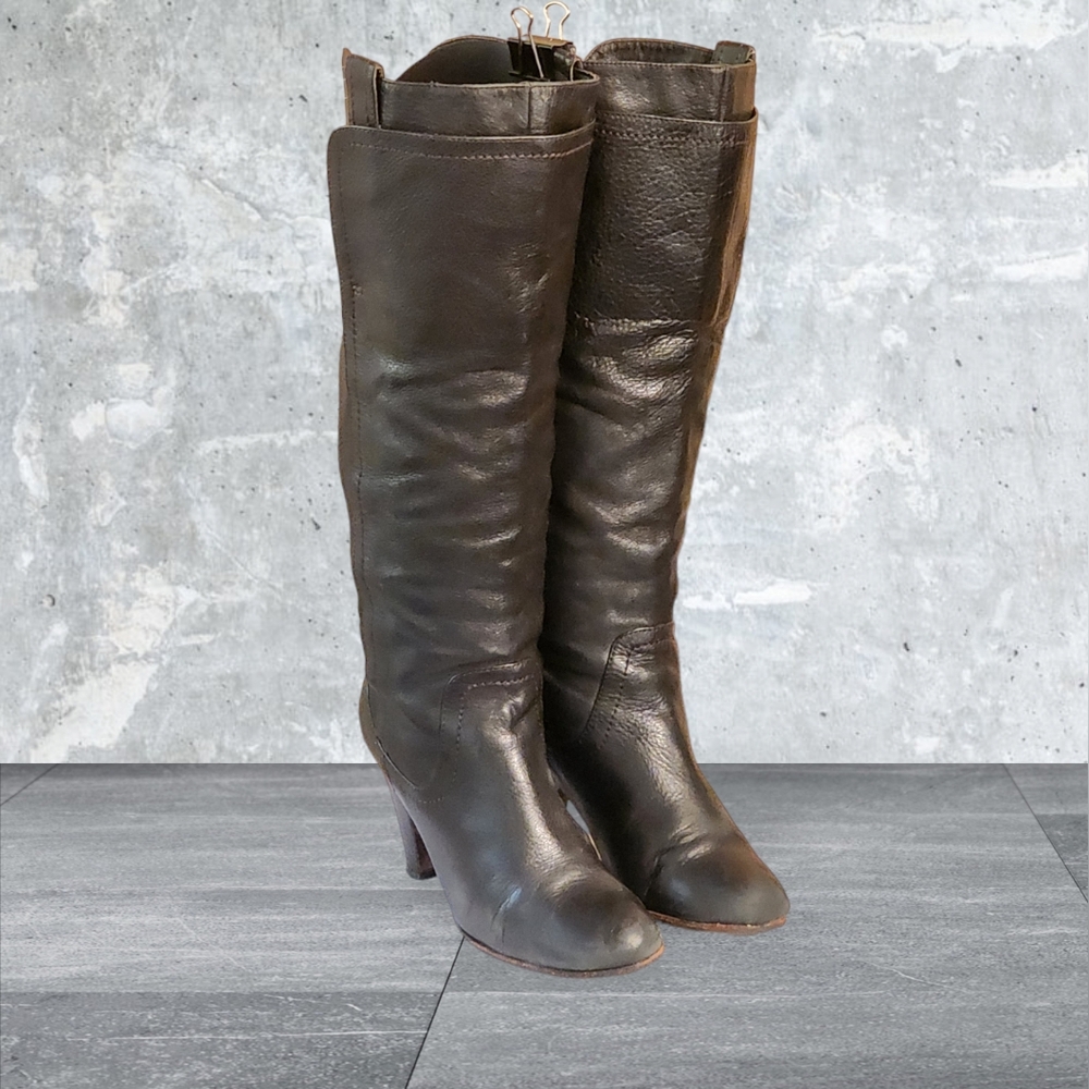 Women Vintage Leather Black Tall Riding Boots By Dolce Vita Size 7